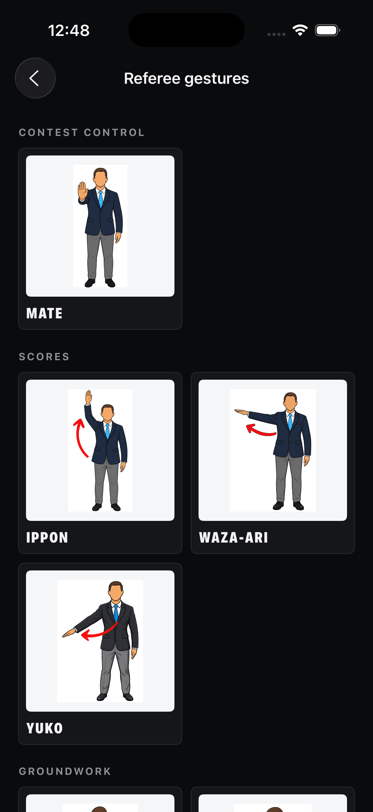Referee gestures library