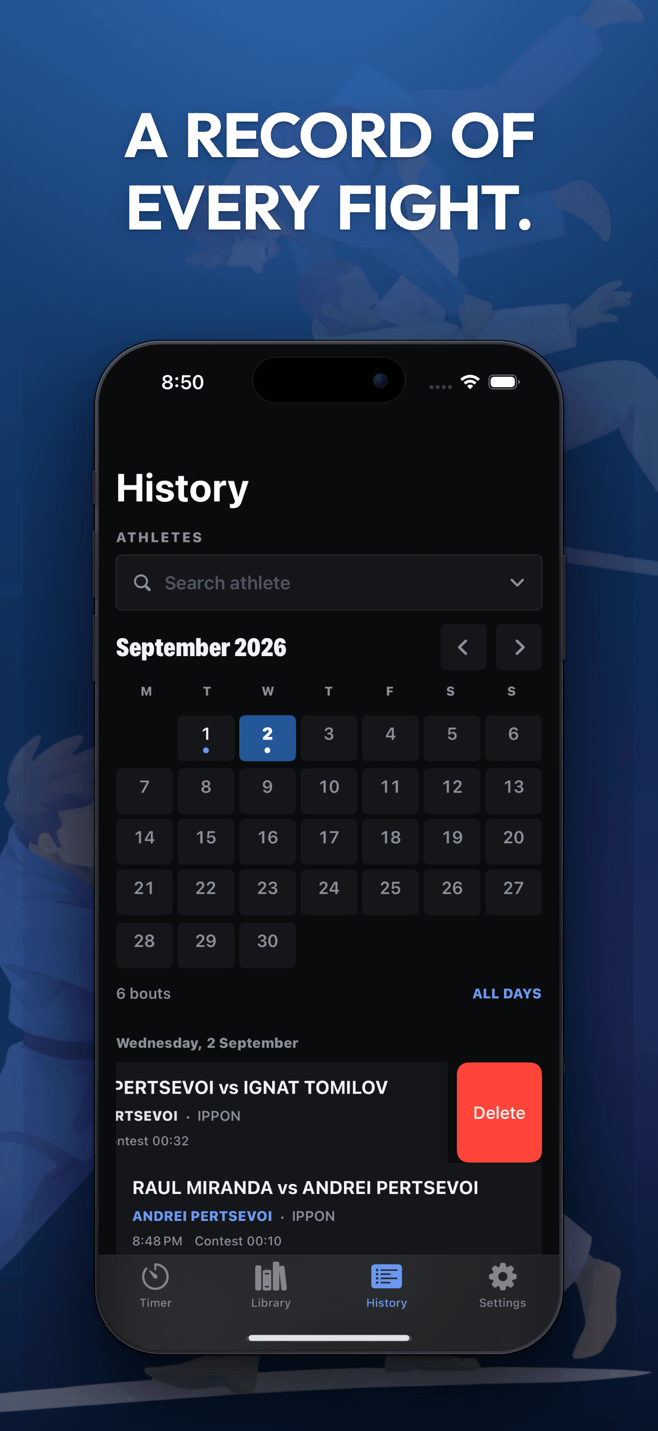 Finished contest history