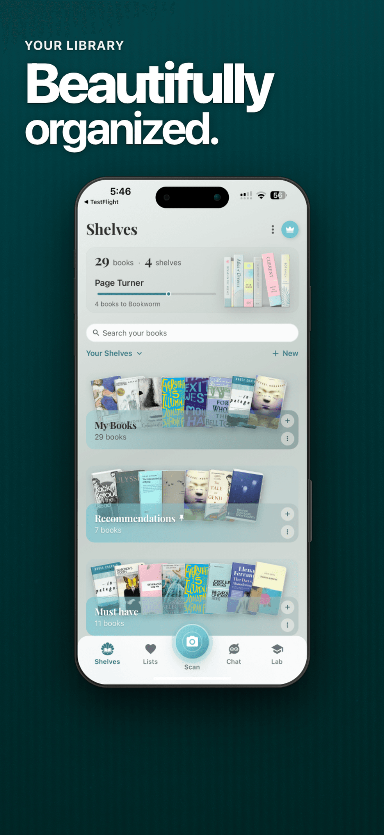 LitIQ bookshelves