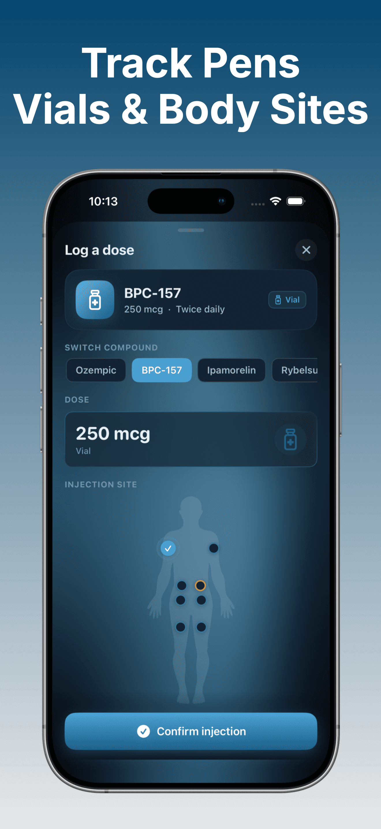 Pepon diary and dose history